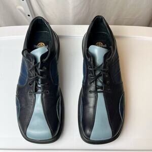 Bacco Bucci Italian Leather Colorblock Shoes Men’s 10 Blue Made in Italy Office